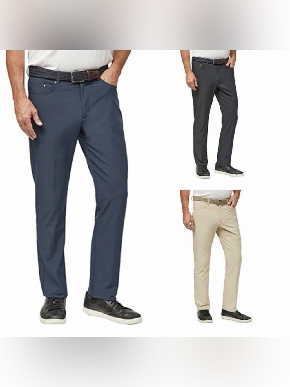 Lot of 2 NWT Greg Norman Travel Pants Mens Performance Stretch 36X34 Light Gray